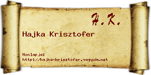 Hajka Krisztofer névjegykártya