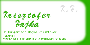 krisztofer hajka business card